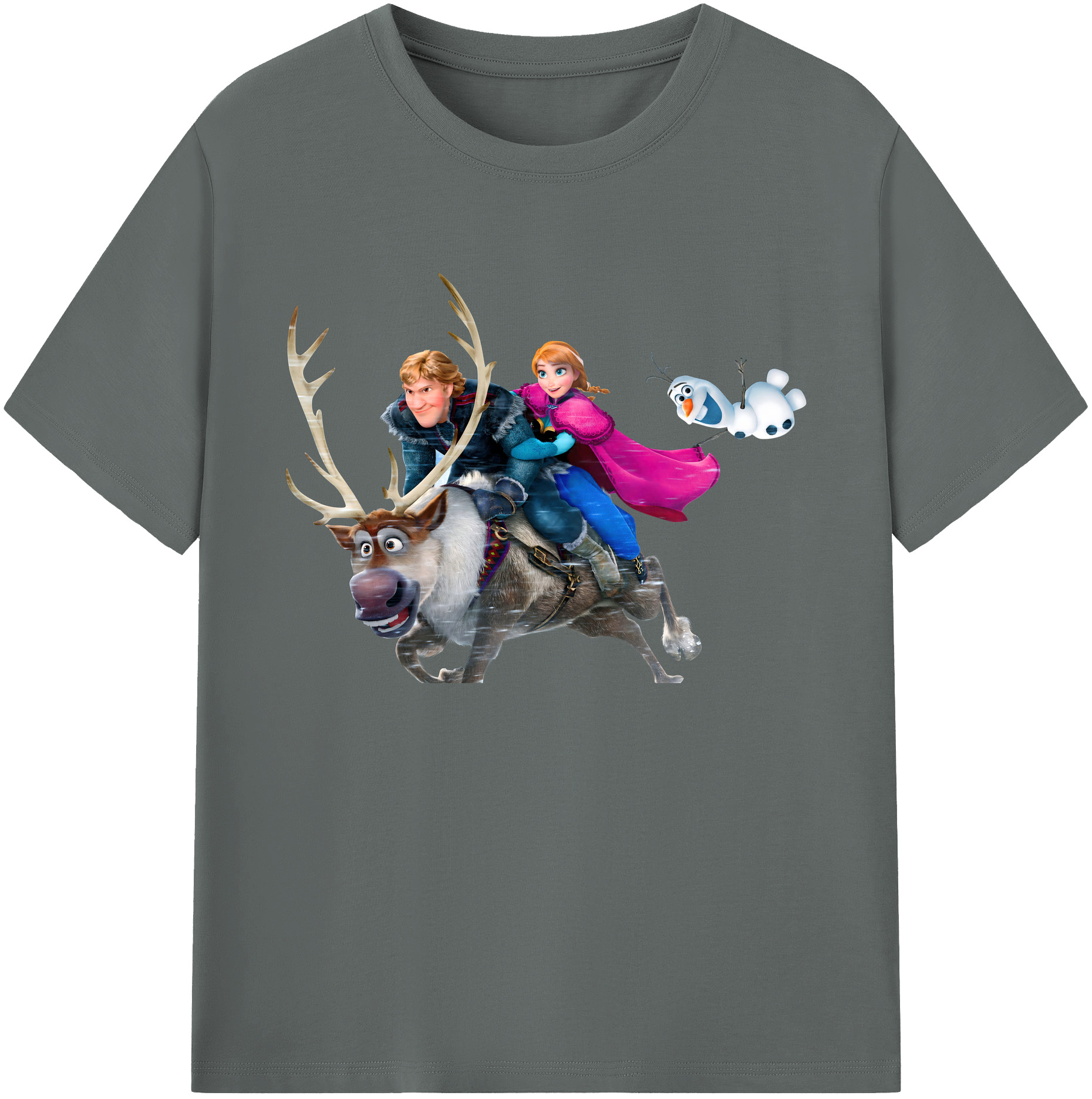 （画像用） アナと雪の女王 アンナ エルサ Frozen Anna Elsa 綿100％ メンズ半袖Tシャツ｜肌触りやわらか＆通気性